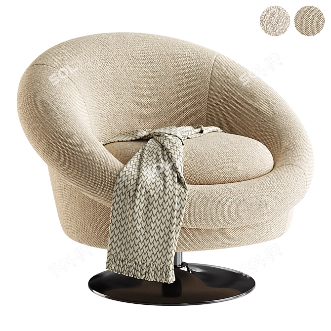 Elegant Swivel Chair Nemo 3D model image 1