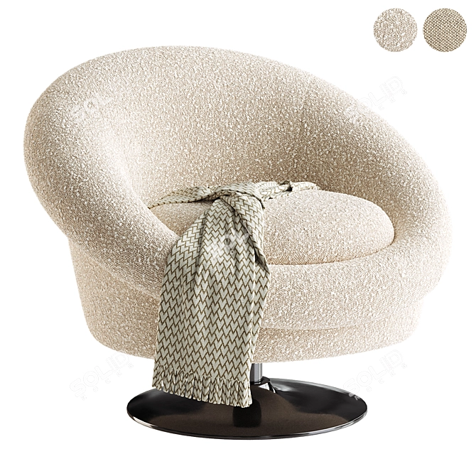 Elegant Swivel Chair Nemo 3D model image 2