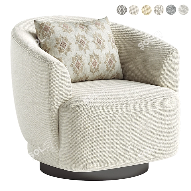 Cozy Contemporary COMO CLUB CHAIR 3D model image 1