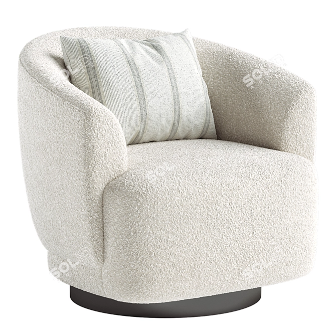 Cozy Contemporary COMO CLUB CHAIR 3D model image 6