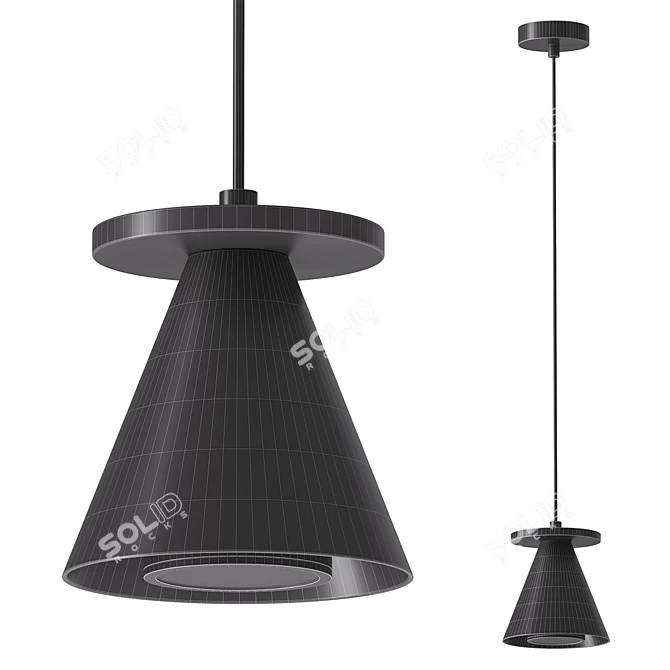 Piet Cone Wood Pendant Lamp 3D model image 3