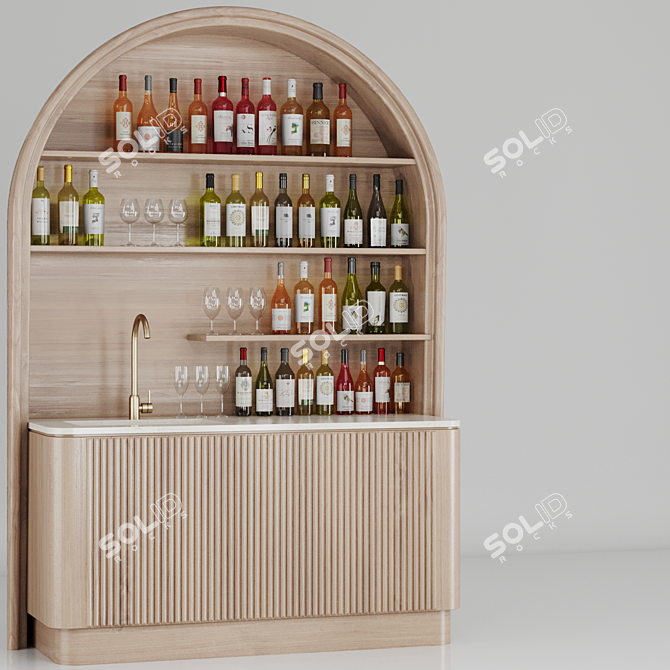 Modern Bar Cabinet Set2 2016 3D model image 1
