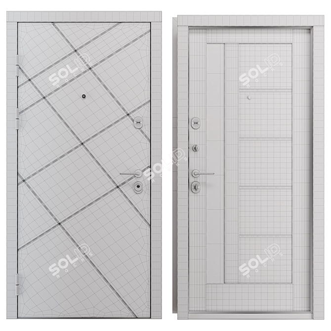 Metal Entry Door MG 157 3D model image 4