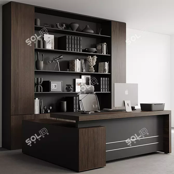 Executive Desk Set 3D Model 3D model image 1