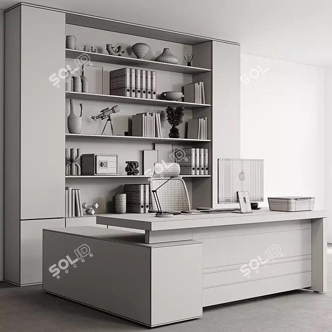 Executive Desk Set 3D Model 3D model image 4