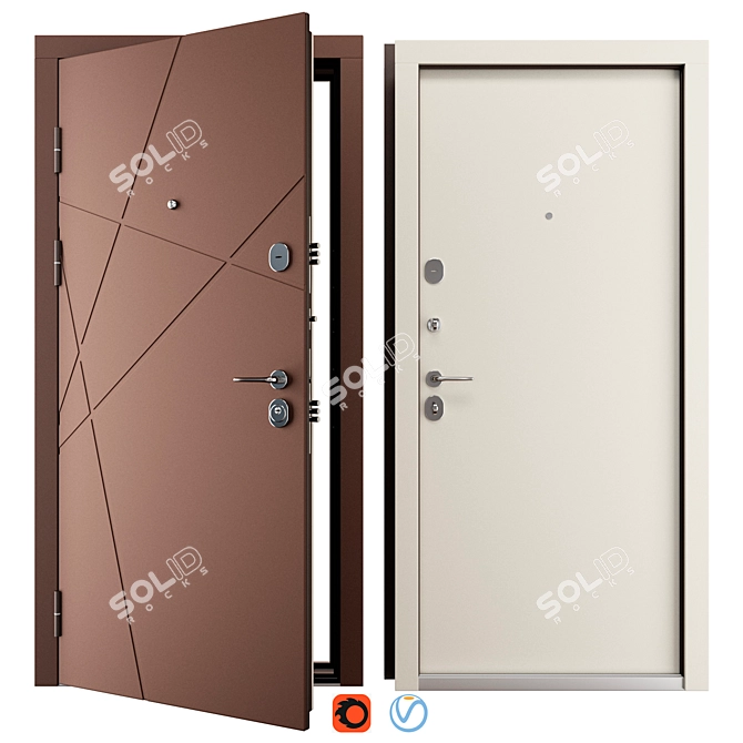 Metal Entry Door MG 169 3D model image 1