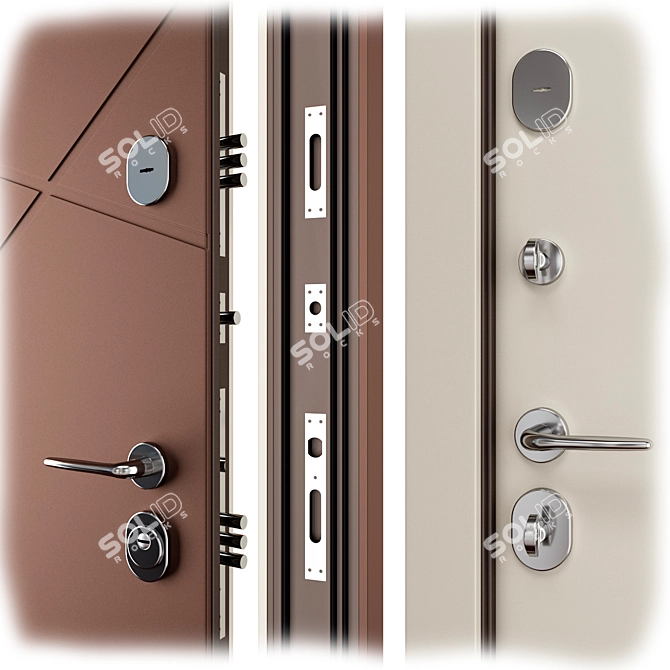 Metal Entry Door MG 169 3D model image 2