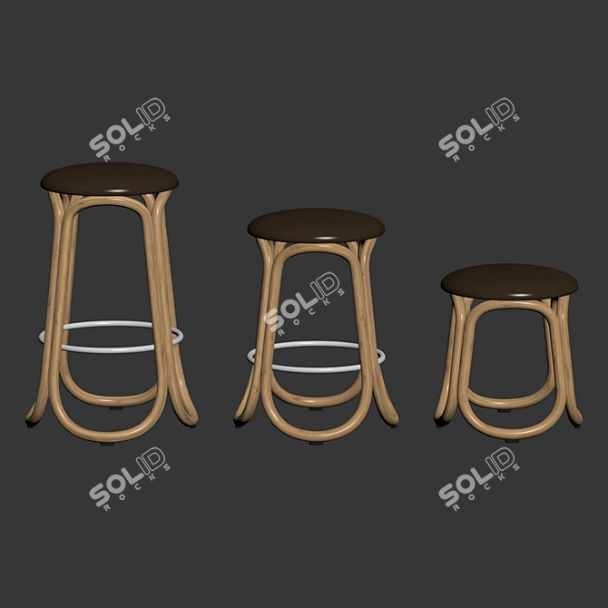 Modern Gres Barstool Set Collection 3D model image 2