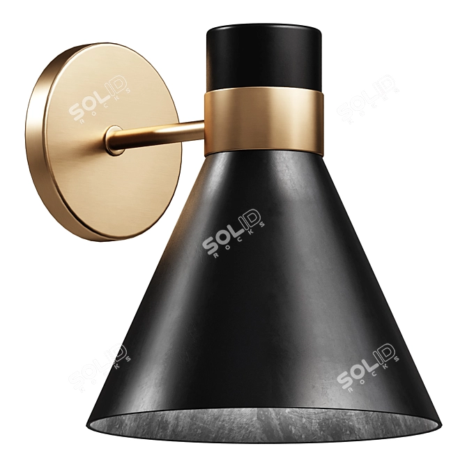 Maxwell Metal Sconce: Elegant Wall Lighting 3D model image 1