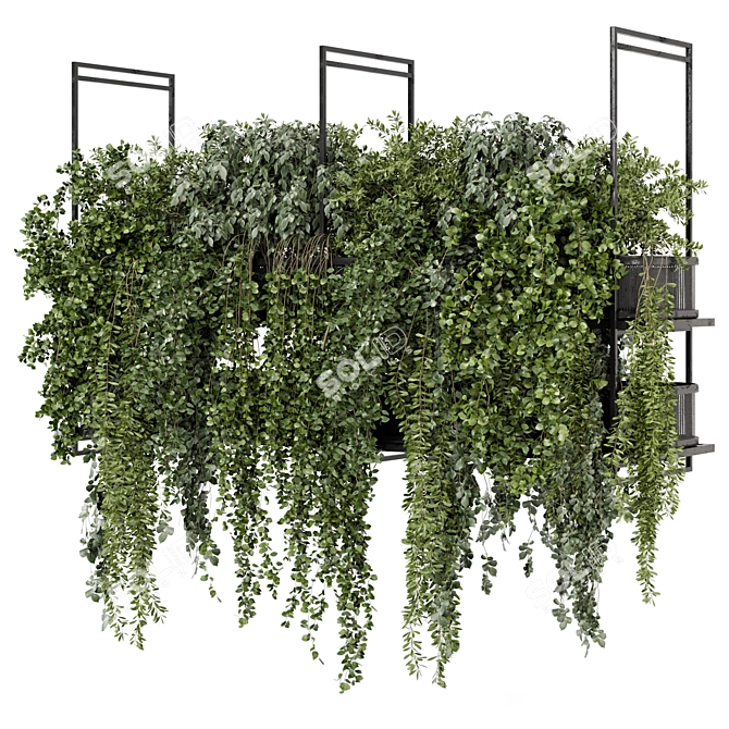 Metal Box Hanging Plant Set 3D model image 1