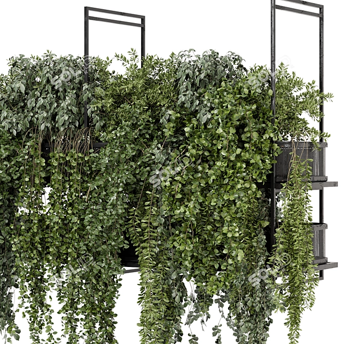 Metal Box Hanging Plant Set 3D model image 4