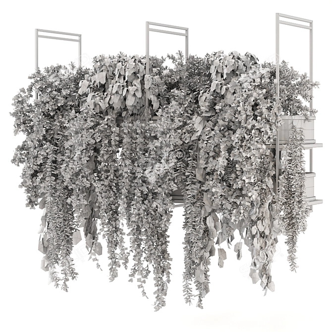 Metal Box Hanging Plant Set 3D model image 7