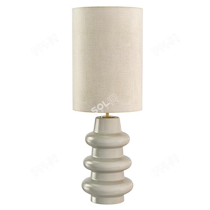 Herb Silk Stone Table Lamp 3D model image 1