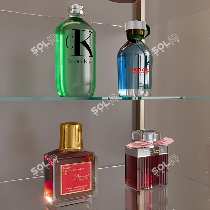 Luxury Perfume Bottle Collection Kit 3D model image 4