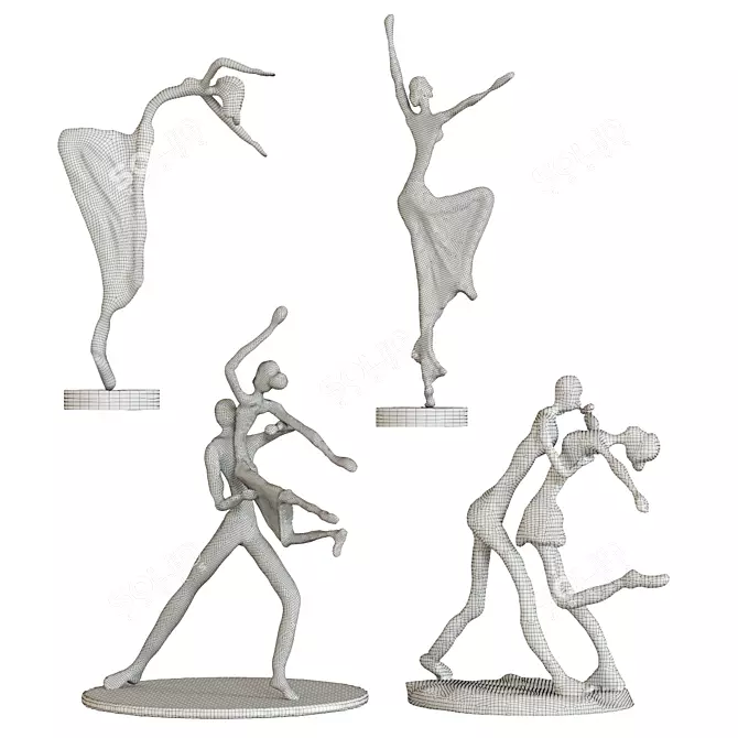 Elegant Elur Collection Figurines 3D model image 2