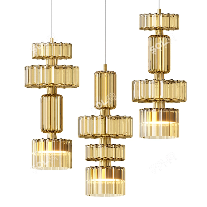 Modern Geometric Pendant Lamp 3D model image 2