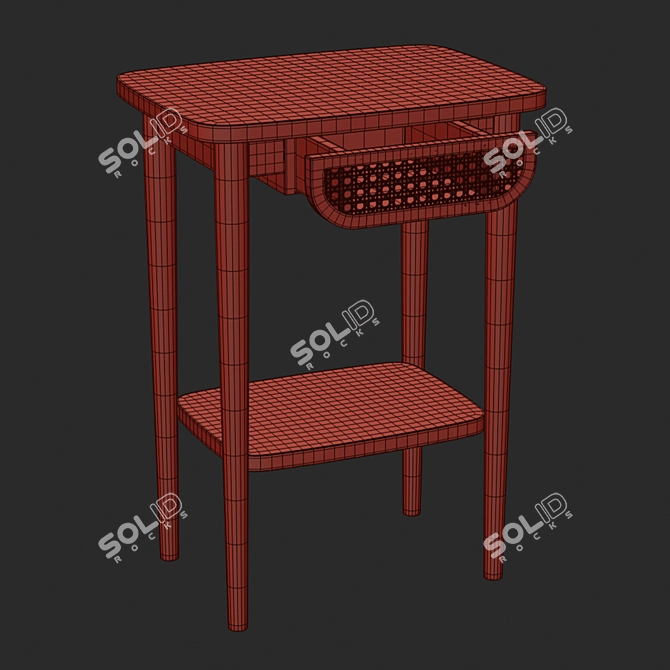 Buisseau Bedside Table - Retro-Modern Design 3D model image 3