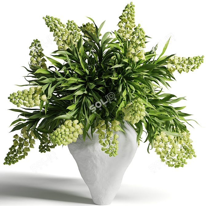 Persian Pheasant Green Bouquet 3D model image 2