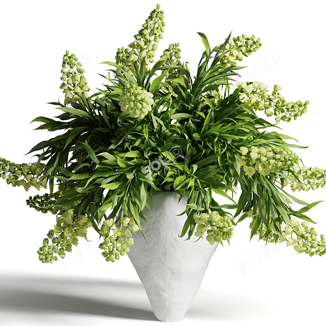 Persian Pheasant Green Bouquet 3D model image 3