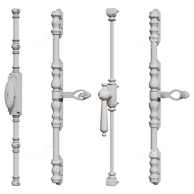 Classic Cremona Hardware Set 3D model image 3