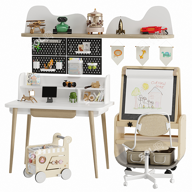 Kids Room Set with Toys & Decors 3D model image 2