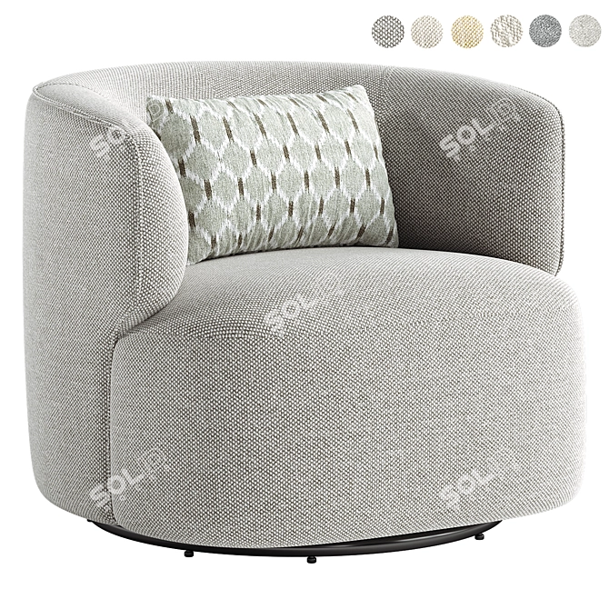 Bernado Swivel Barrel Chair: Modern Elegance 3D model image 1