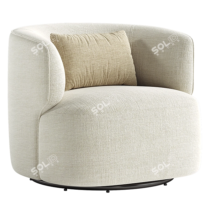 Bernado Swivel Barrel Chair: Modern Elegance 3D model image 3