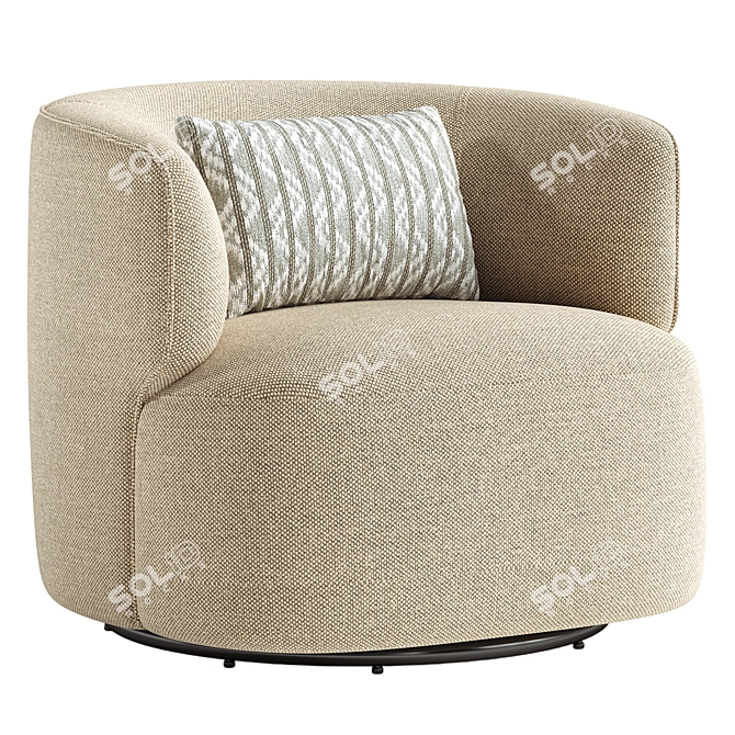 Bernado Swivel Barrel Chair: Modern Elegance 3D model image 4