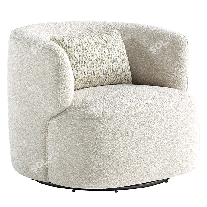 Bernado Swivel Barrel Chair: Modern Elegance 3D model image 5