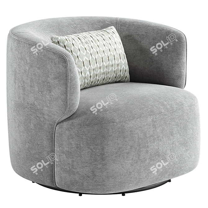 Bernado Swivel Barrel Chair: Modern Elegance 3D model image 6