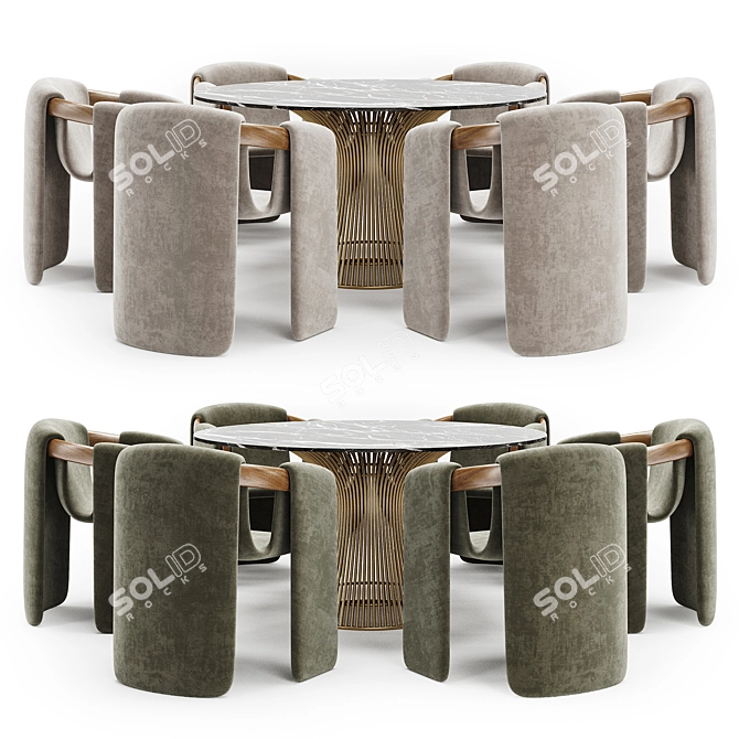 Modern Dining Set Furniture Set 3D model image 1