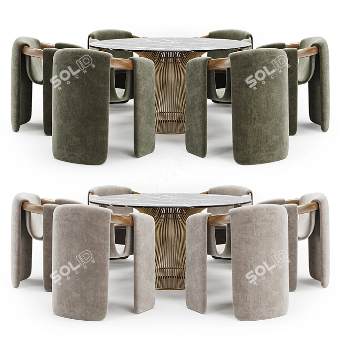 Modern Dining Set Furniture Set 3D model image 4