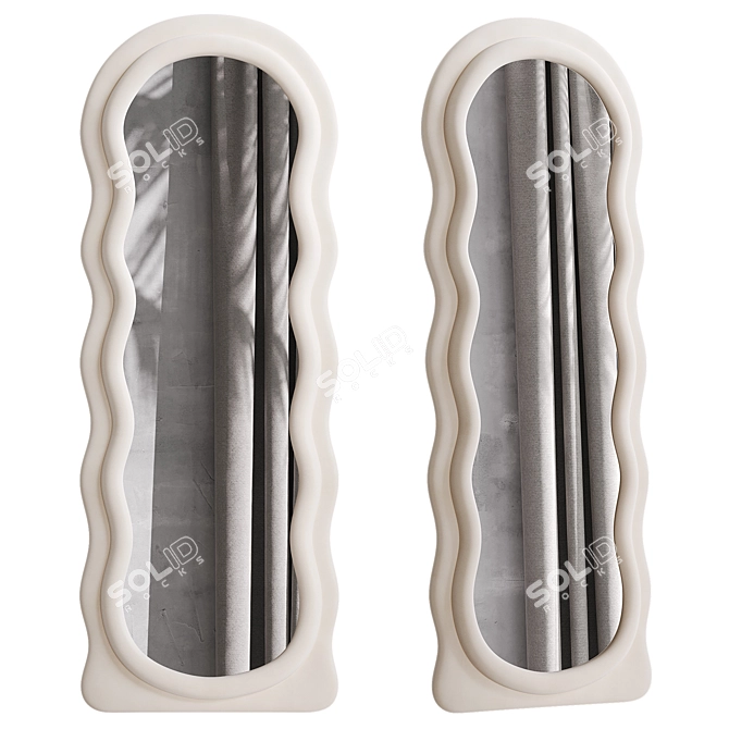 Elegant Japandi Full Body Mirror 3D model image 3