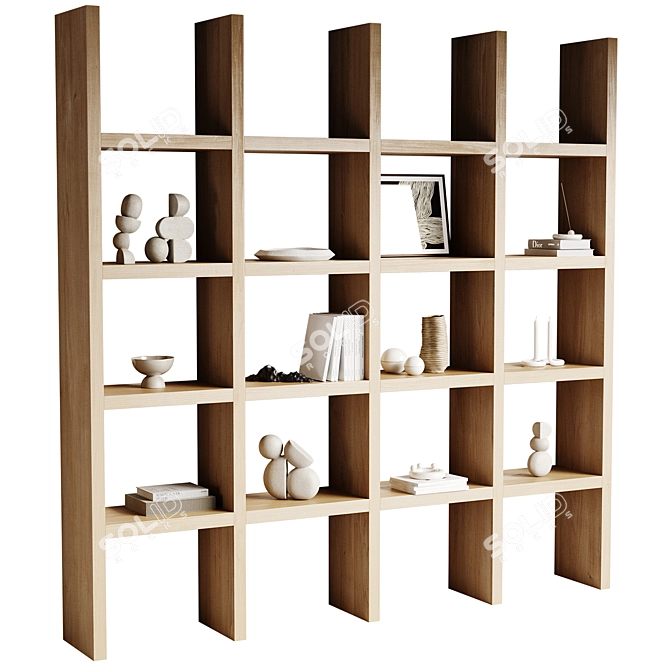 Decor Shelving with Books 3D model image 6