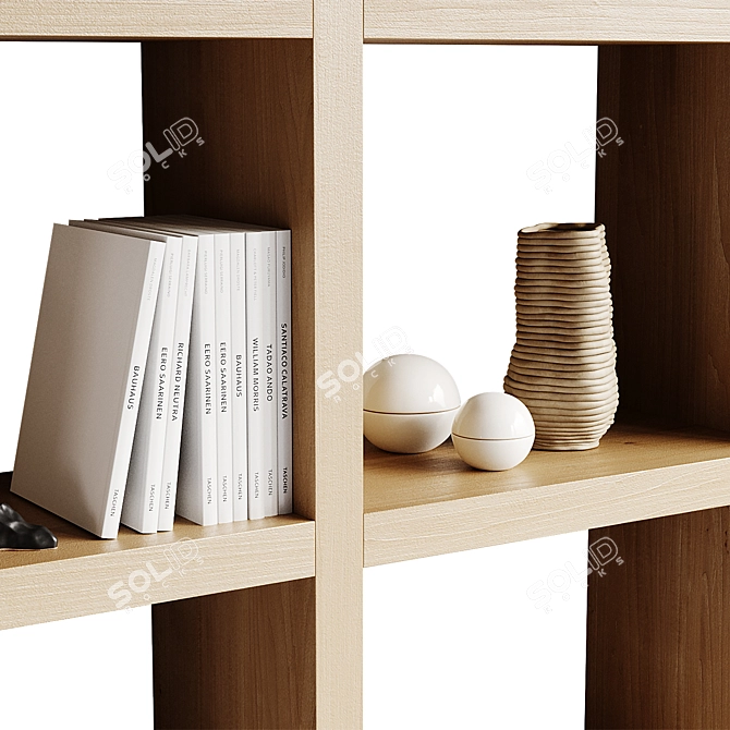 Decor Shelving with Books 3D model image 1