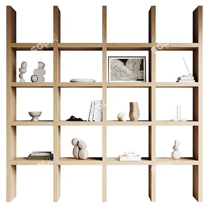 Decor Shelving with Books 3D model image 2