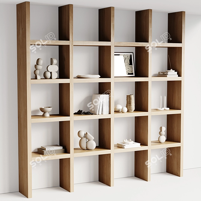 Decor Shelving with Books 3D model image 3