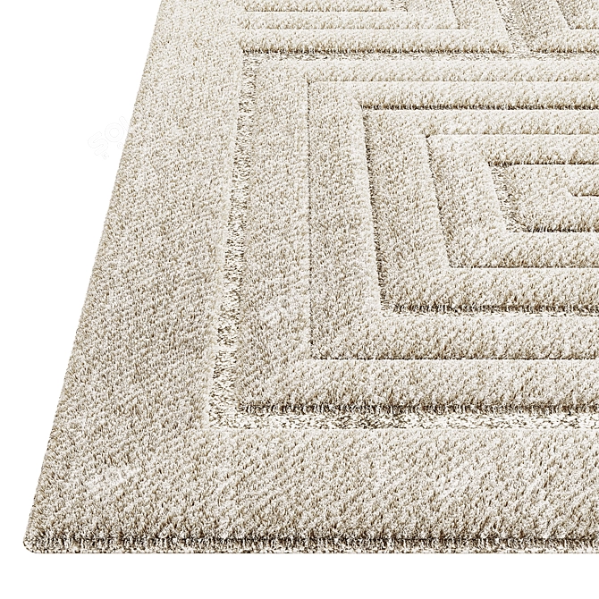 Geometric Eco Kilim Rug A1457A 3D model image 2