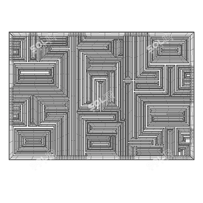 Geometric Eco Kilim Rug A1457A 3D model image 3