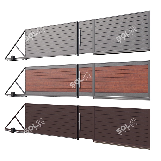 Modern Modular Metal Fencing 3D model image 3