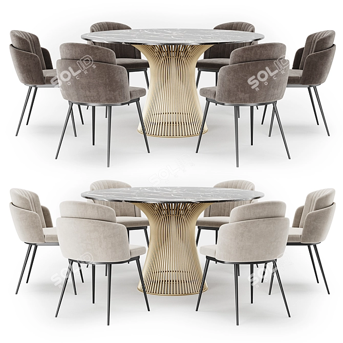 Contemporary Dining Set 137 3D model image 1