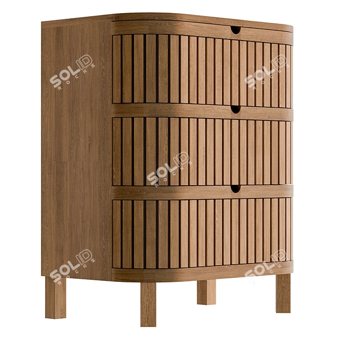 Juliette 3 Drawer Dresser: Urban Sophistication 3D model image 4