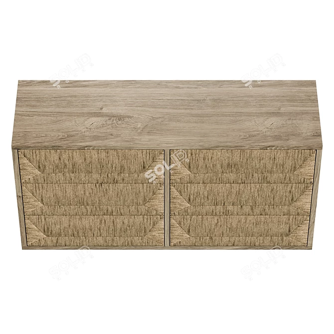 Modern Palecek Braxton Dresser - Premium Wooden Storage 3D model image 3