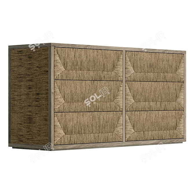 Modern Palecek Braxton Dresser - Premium Wooden Storage 3D model image 4