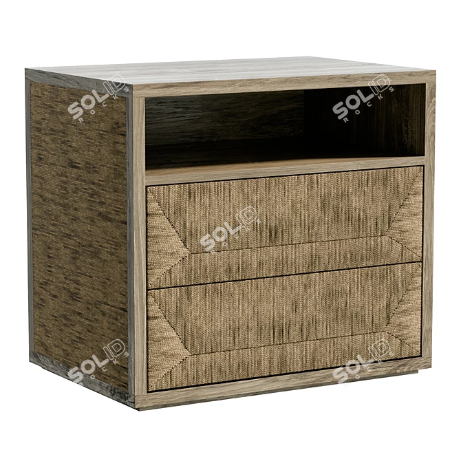 Modern Coastal Palecek Braxton Nightstand 3D model image 1