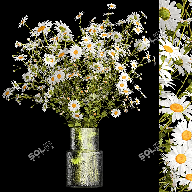 Summer Wildflower Bouquet Set 3D model image 1