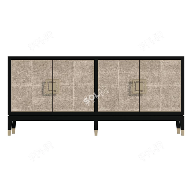 Faux Shagreen Sideboard, UV Unwrapped 3D model image 2