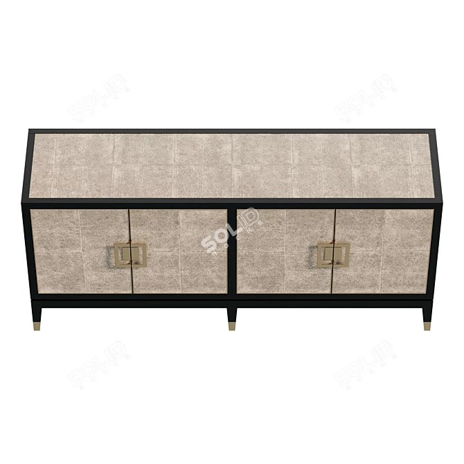 Faux Shagreen Sideboard, UV Unwrapped 3D model image 3