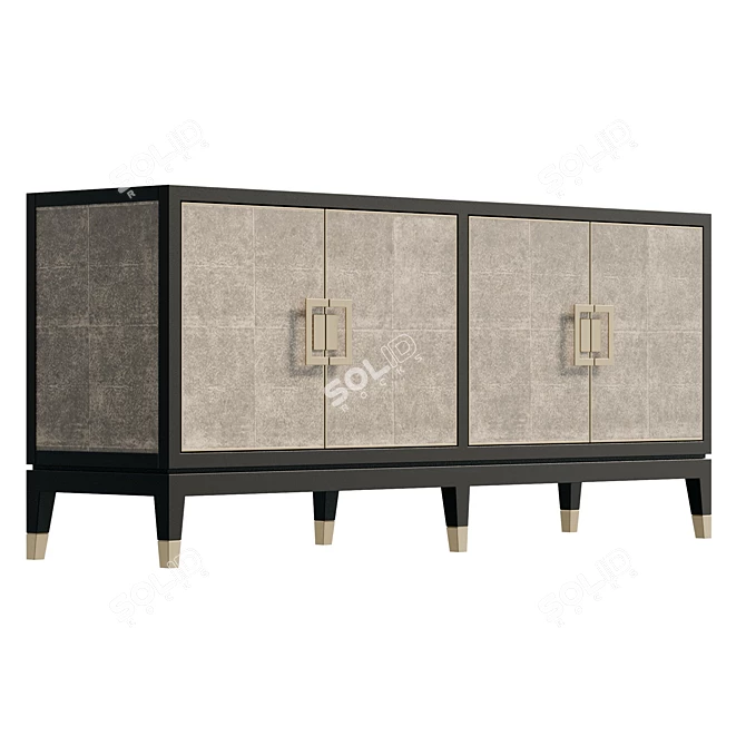 Faux Shagreen Sideboard, UV Unwrapped 3D model image 4