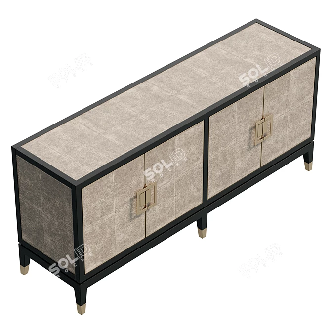 Faux Shagreen Sideboard, UV Unwrapped 3D model image 5